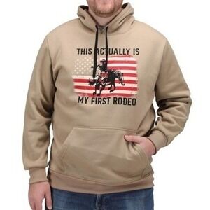 American Legend - Men's American My First Rodeo Hoodie in‎ Khaki - Size XL
